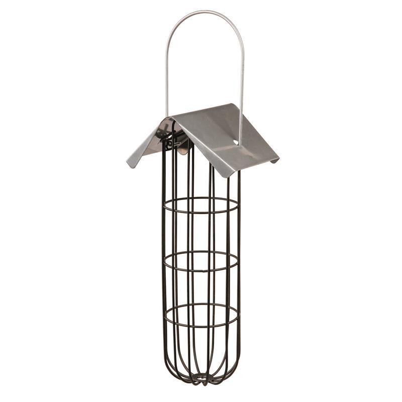 Meisenknödelhalter mit Dach, 4 Knödel, Metall, 11 × 25 × 10 cm, schwarz