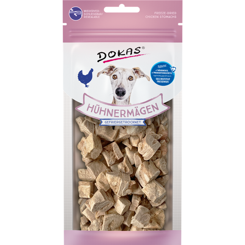 Dokas Dog Snack Hühnermägen gefriergetr. 22 g