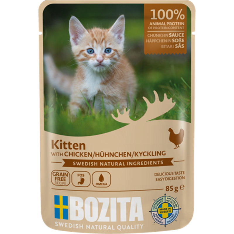 Bozita Cat PB Häppchen in Sauce mit Hühnchen für Kitten 85g
