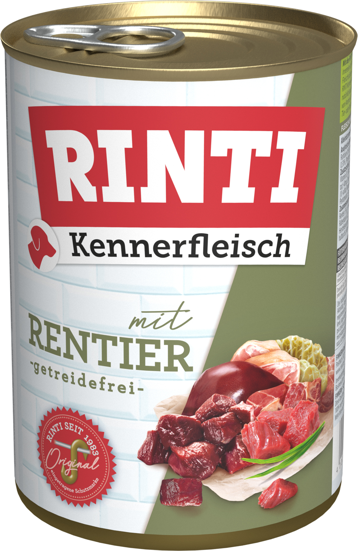 Finnern Rinti Dog  - Kennerfleisch Dose Rentier 400 g