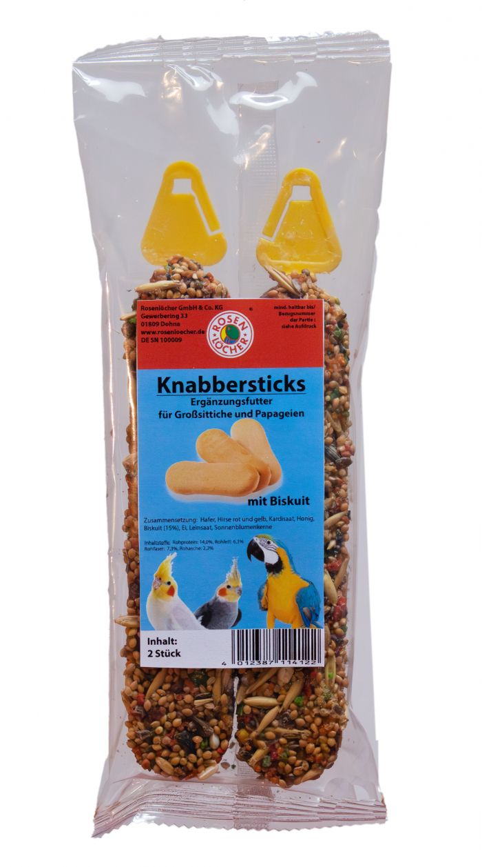 Großsittich/Papagei Sticks 2er Bisquit