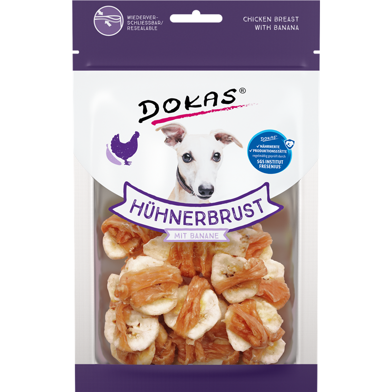 Dokas Dog Hühnerbrustfilet mit Banane 70 g