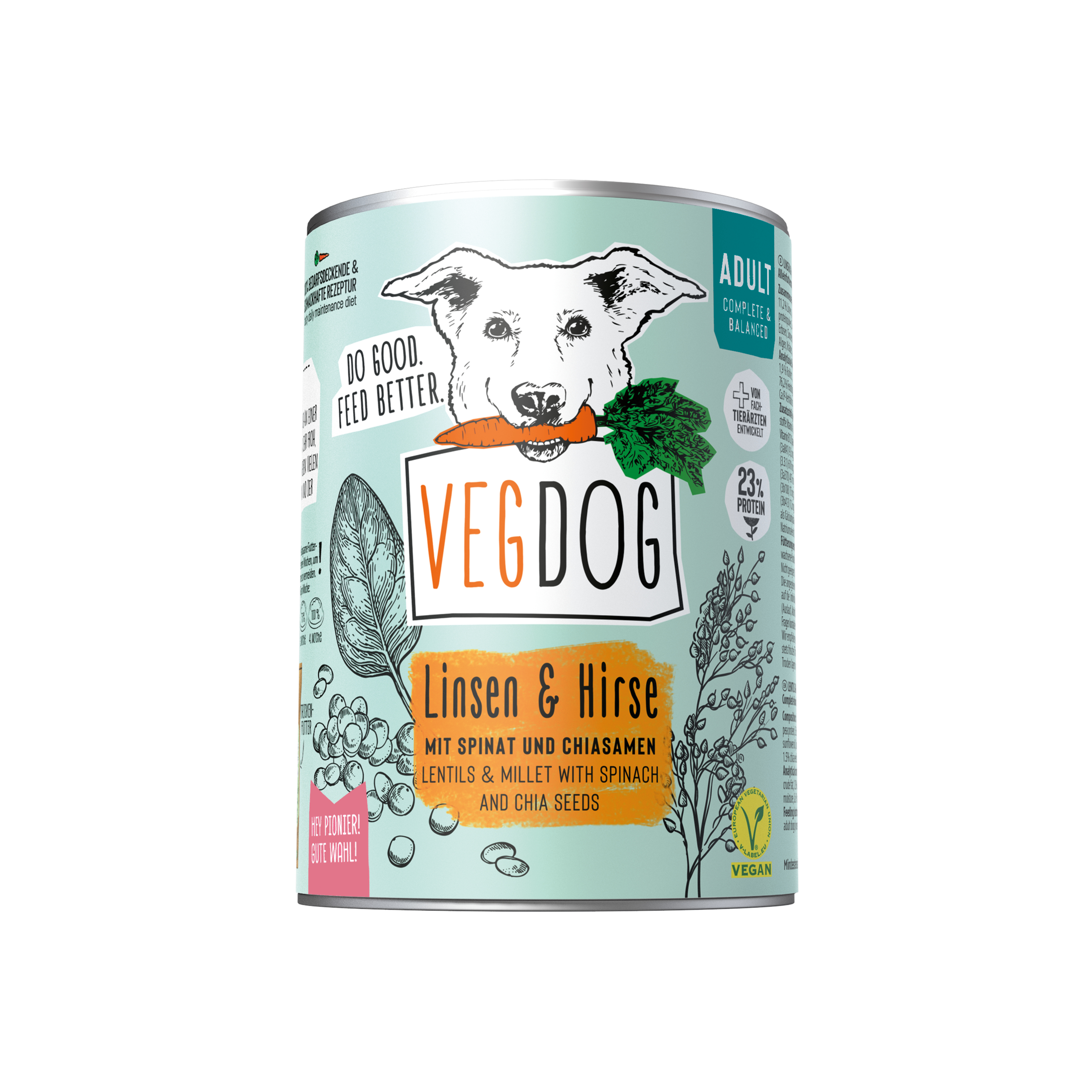 VEGDOG ADULT Linsen & Hirse 400 g