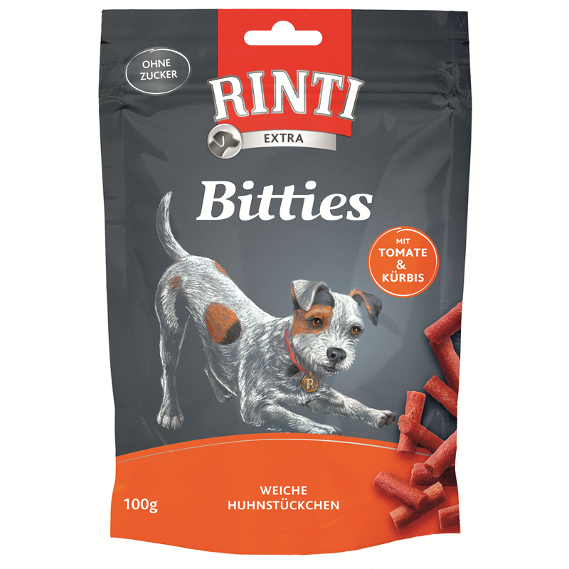 Finnern Rinti Dog  - Snack Bitties Huhn, Tomate&Kürbis 100 g