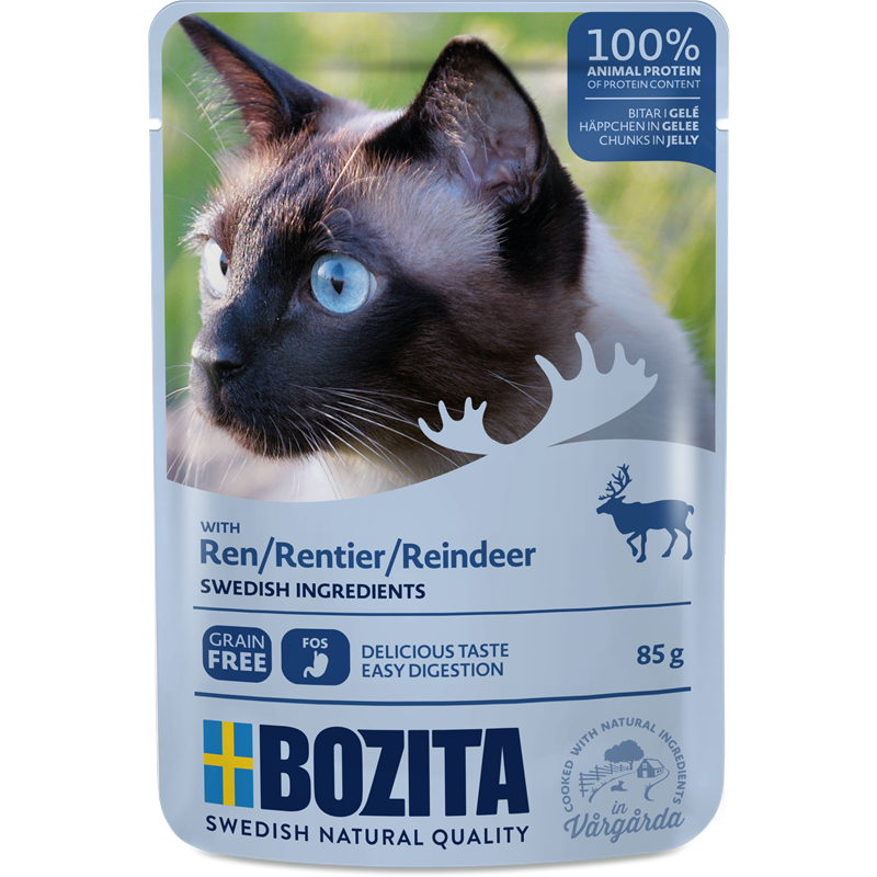 Bozita Cat PB Häppchen in Gelee mit Rentier 85g