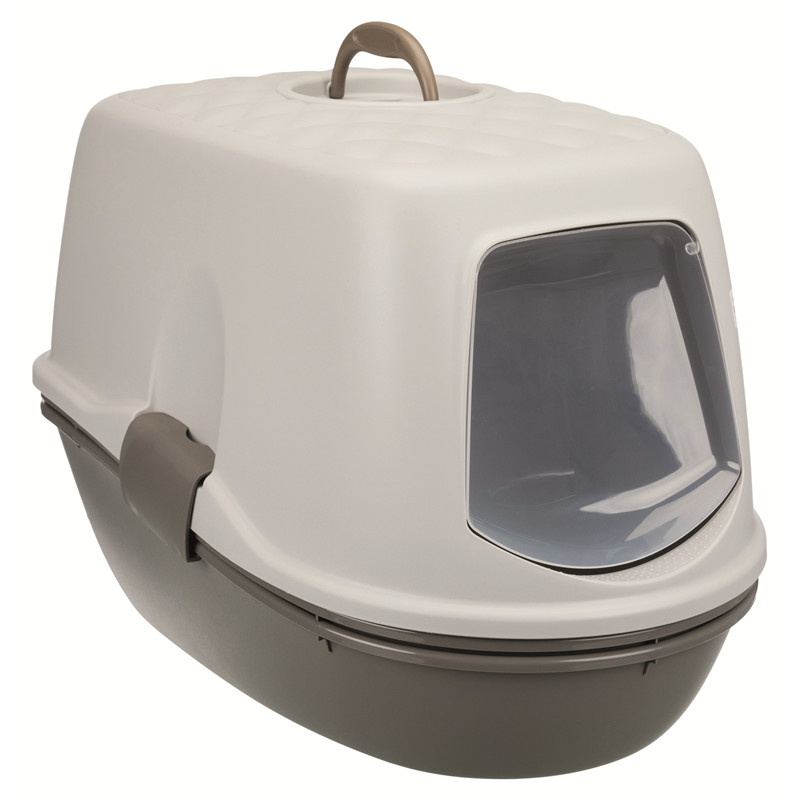 Katzentoilette Berto Top, mit Haube, Trennsystem, 39 × 42 × 59 cm, dunkelgrau/hellgrau