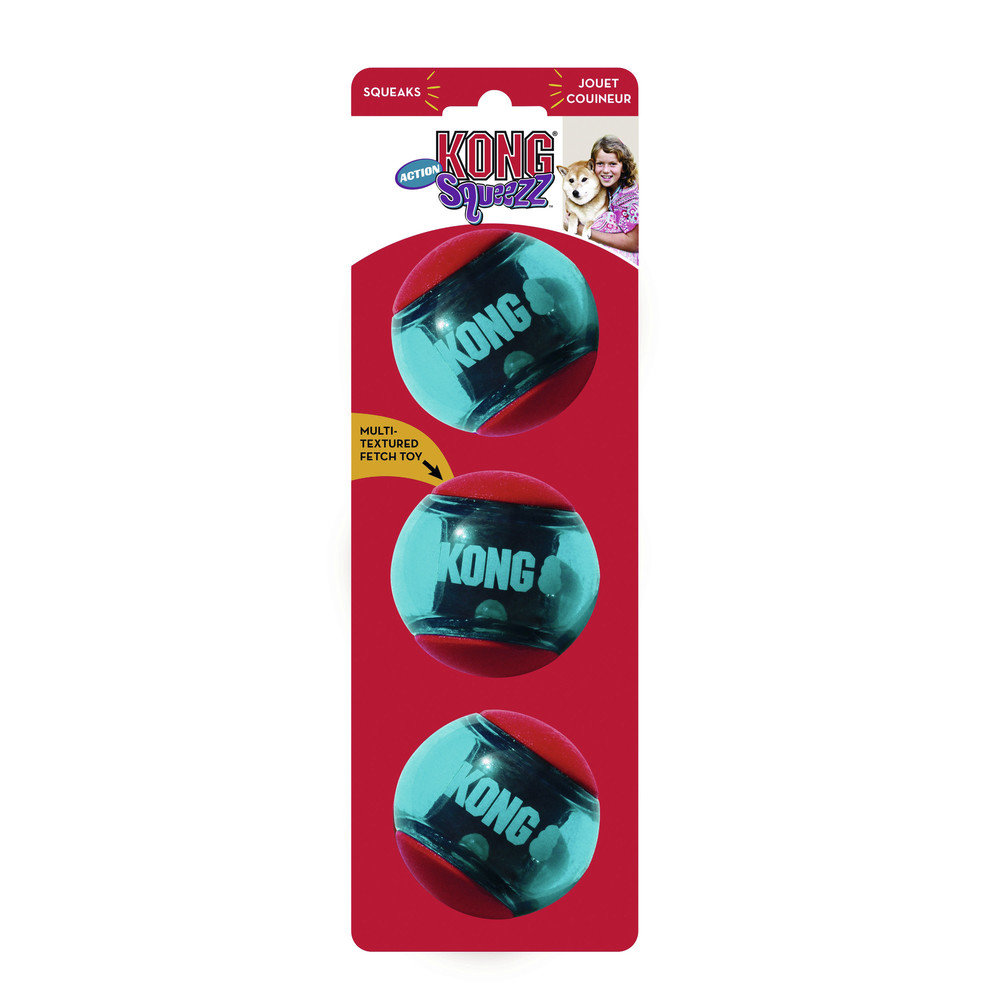 Hundespielzeug KONG® Squeezz® Action 6 cm (3 Stück/Verpackung)