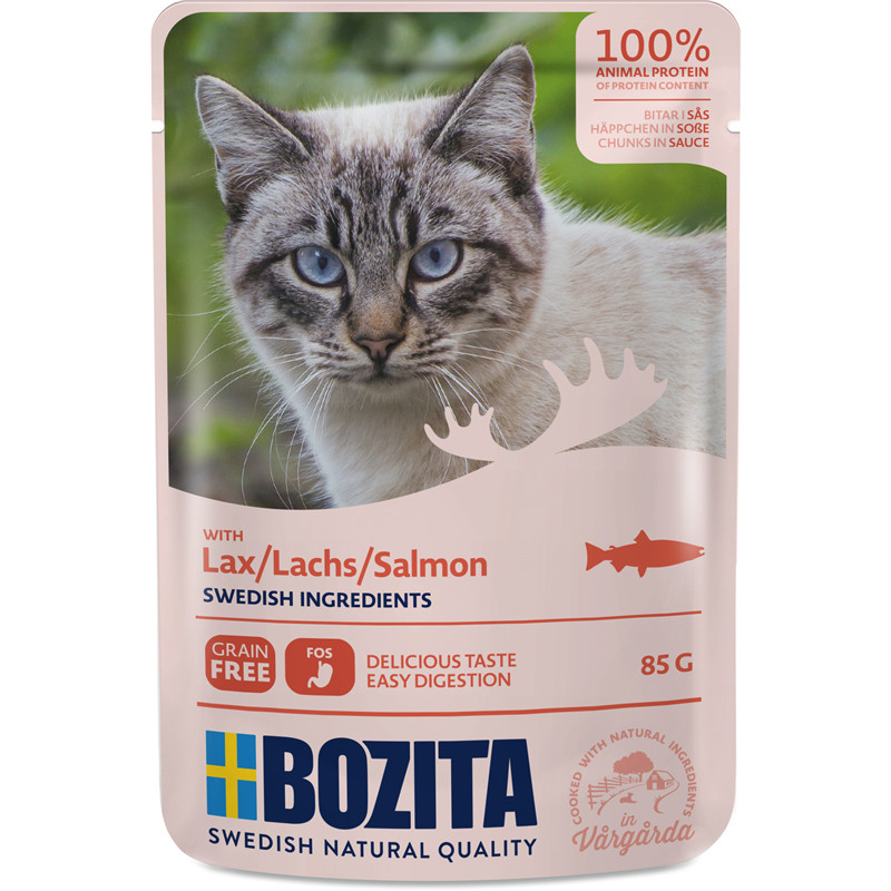 Bozita Cat PB Häppchen in Sauce mit Lachs 85g