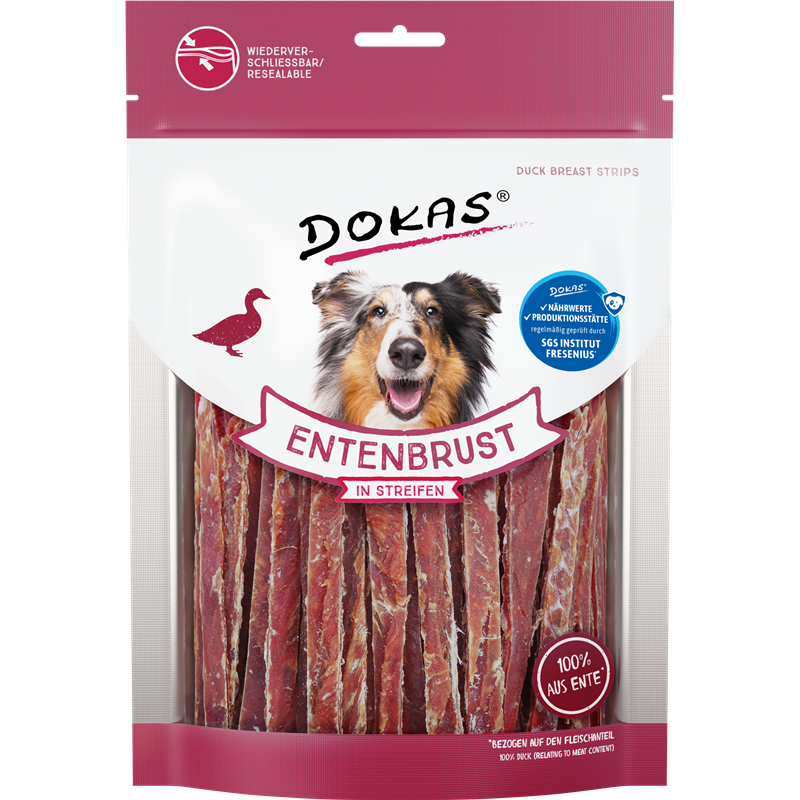Dokas Dog Snack Entenbrust in Streifen 250 g