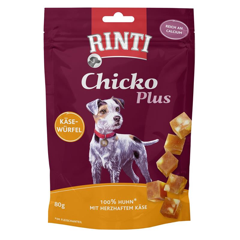 Finnern Rinti Dog  - Chicko Plus Käsewürfel mit Huhn 80 g
