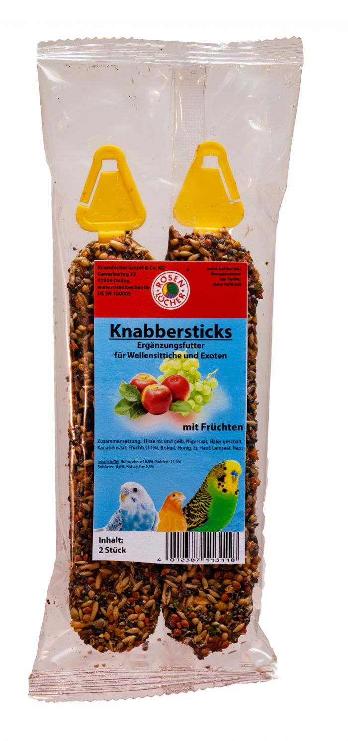 Wellensittich/Exoten Sticks 2er FRUCHT