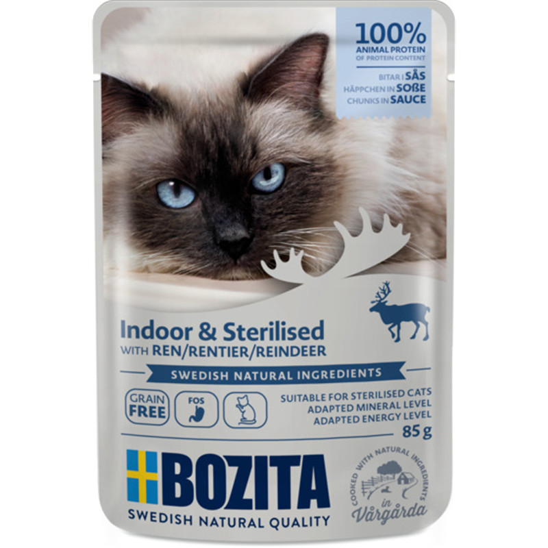Bozita Cat PB Sterilised Häppchen in Sauce Rentier 85g Pouch