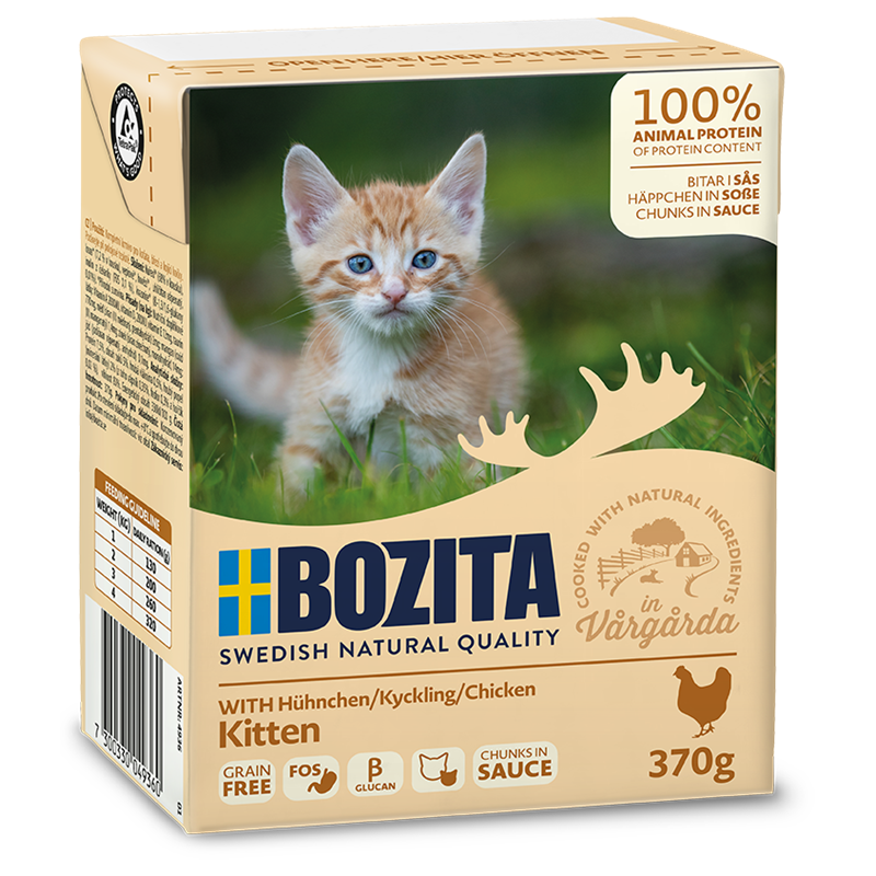 Bozita Cat Tetra Recart Häppchen in Sauce mit Hühnchen für Kitten 370g