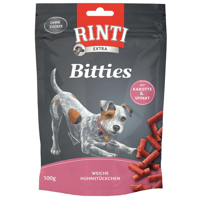 Finnern Rinti Dog  - Snack Bitties Huhn Karotte&Spinat 100 g