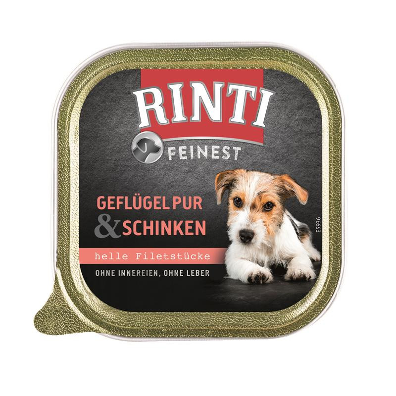 Finnern Rinti Dog  - Feinest Schale Geflügel Pur & Schinken 150 g