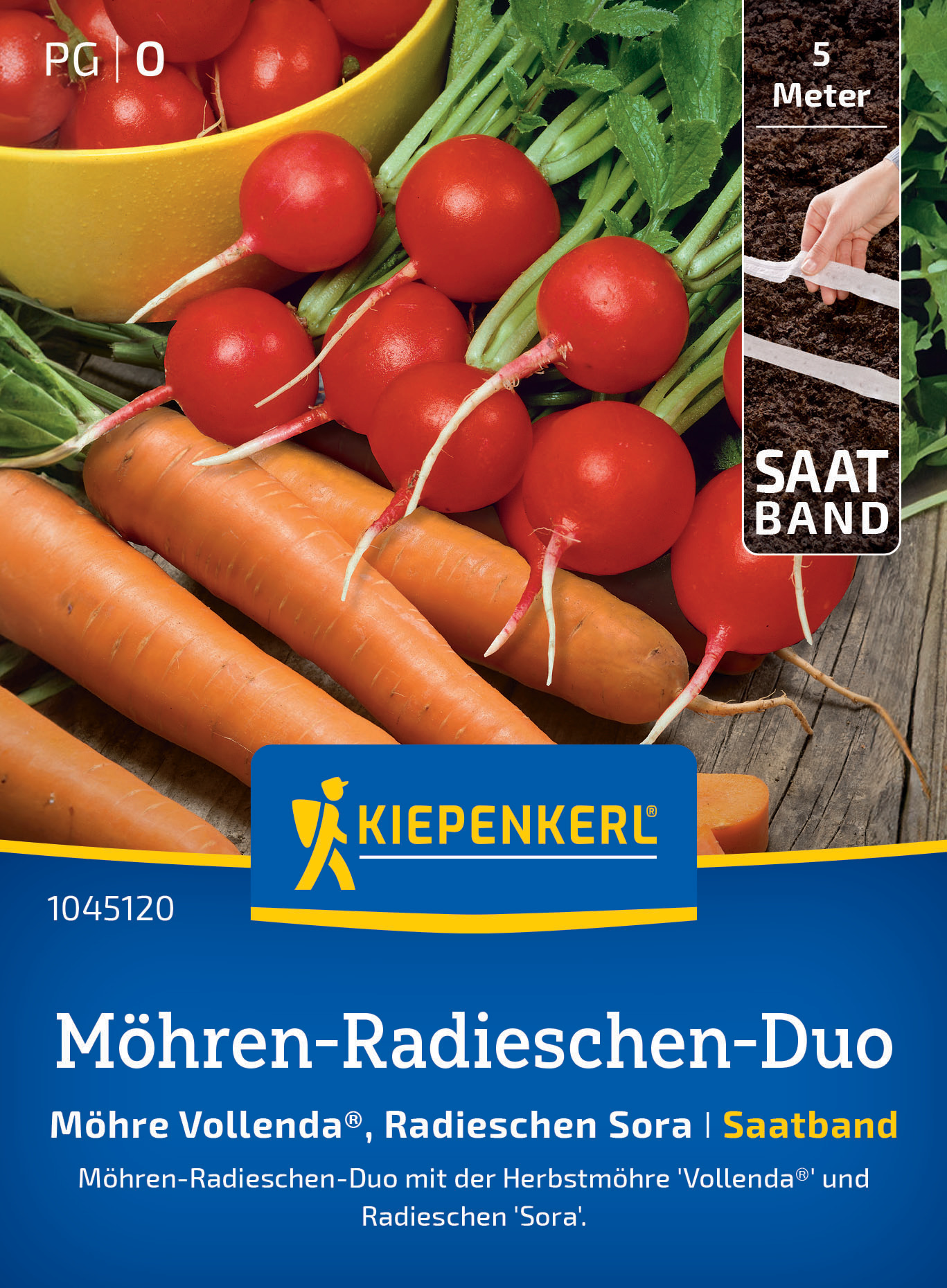 Möhren-Radieschen-Duo Möhre Vollenda®, Radieschen Sora, Saatband