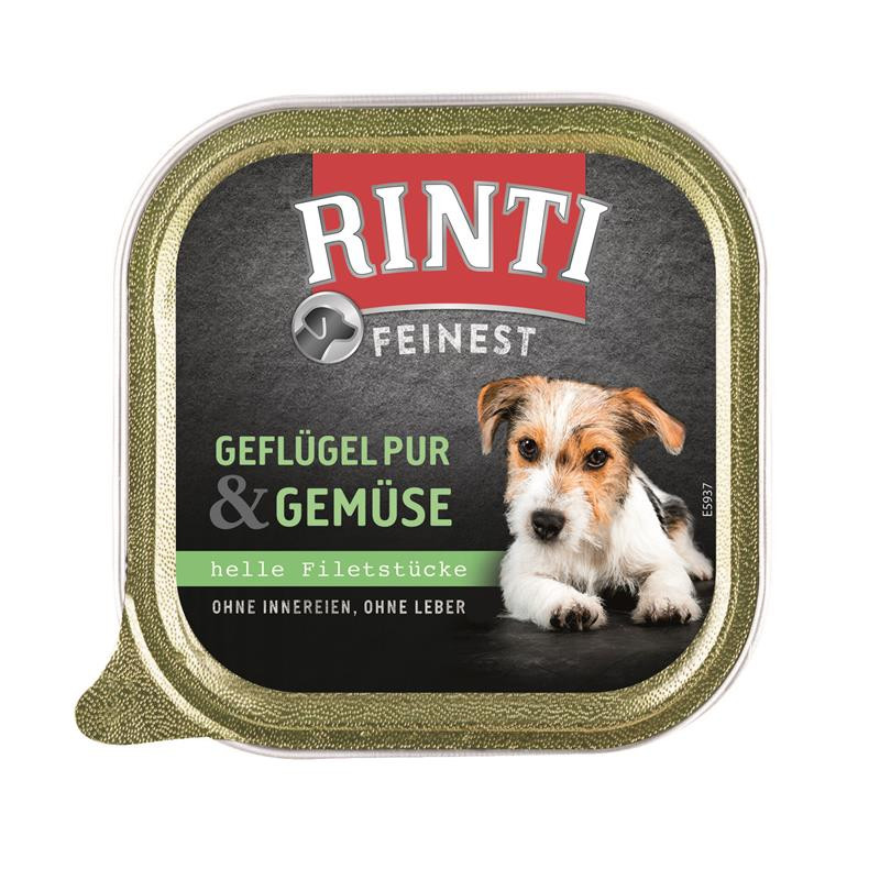 Finnern Rinti Dog  - Feinest Schale Geflügel Pur & Gemüse 150 g