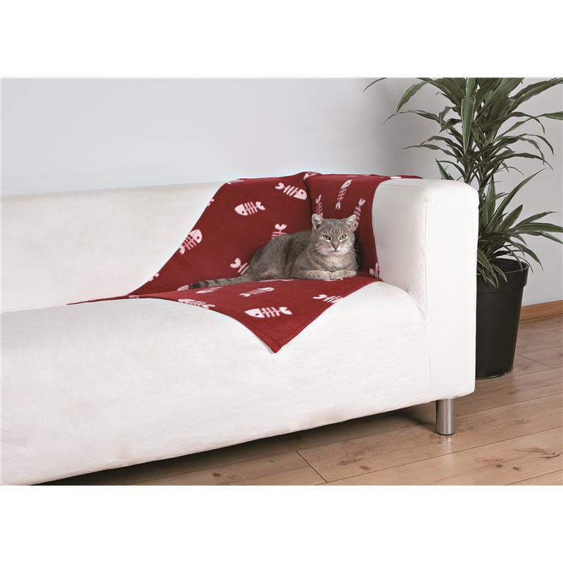 Decke Beany, Fleece, 100 × 70 cm, bordeaux