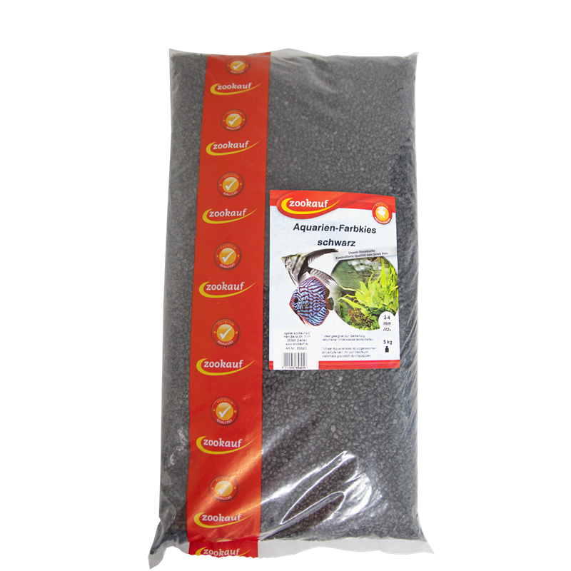 zookauf Aquarien - Farbkies schwarz 2 - 4 mm 5 kg