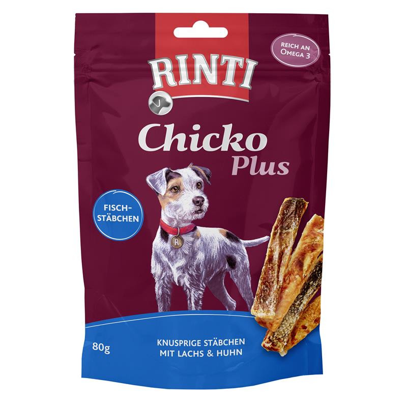 Finnern Rinti Dog  - Chicko Plus Fischstächen mit Lachs & Huhn 80 g