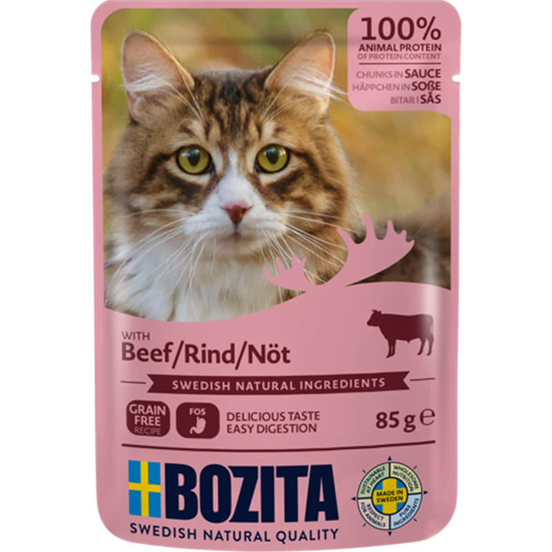 Bozita Cat PB Häppchen in Sauce mit Rind 85g