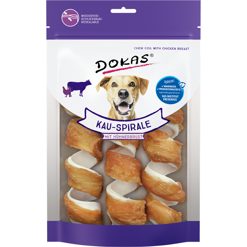 Dokas Dog Snack Kauspirale mit Hühnerbrustfilet 110 g