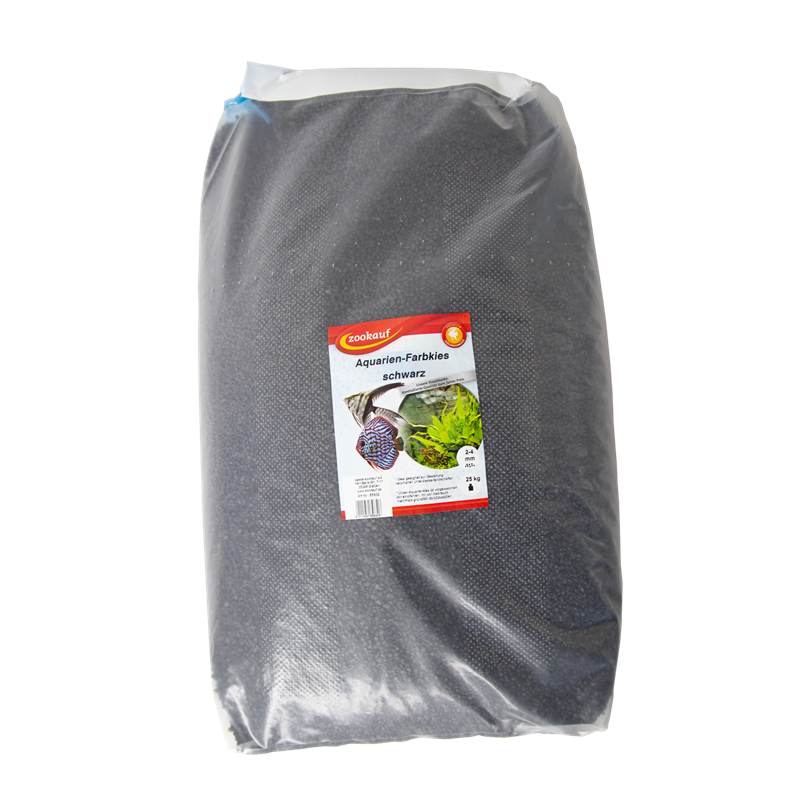 zookauf Aquarien - Farbkies schwarz 2 - 4 mm 25 kg