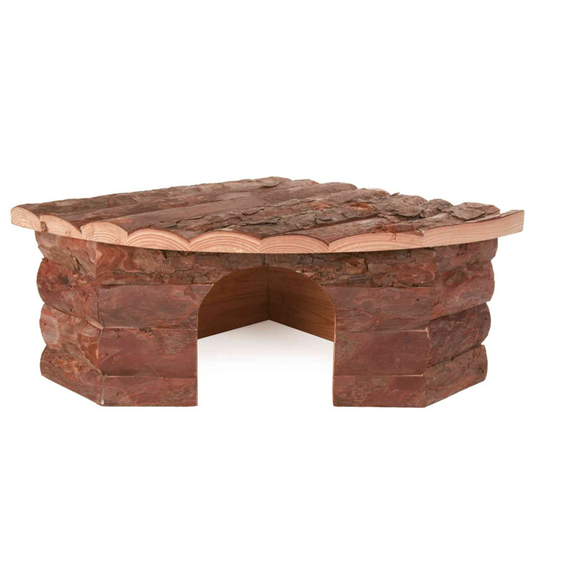 Eckhaus Jesper für Zwergkaninchen, Rindenholz, 42 × 15 × 30/30 cm