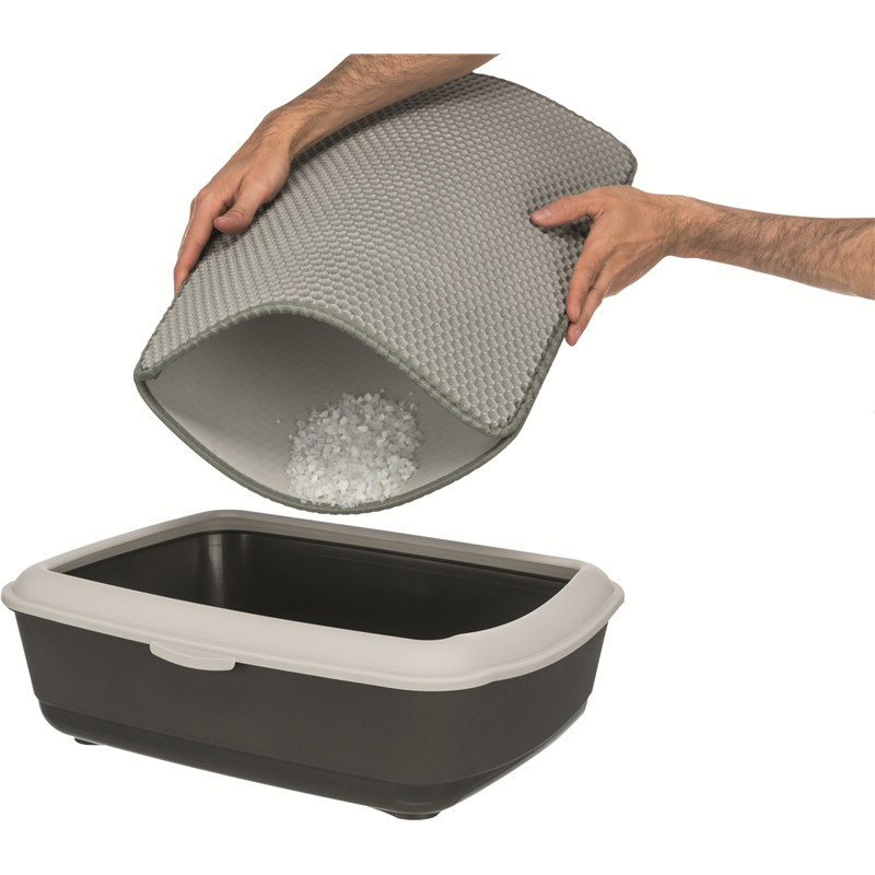 Sieb-Vorleger für Katzentoiletten, EVA, 40 × 55 cm, grau