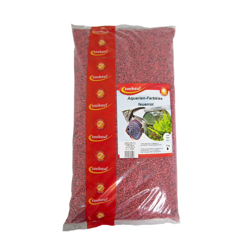 zookauf Aquarien - Farbkies feuerrot 2 - 4 mm 5 kg